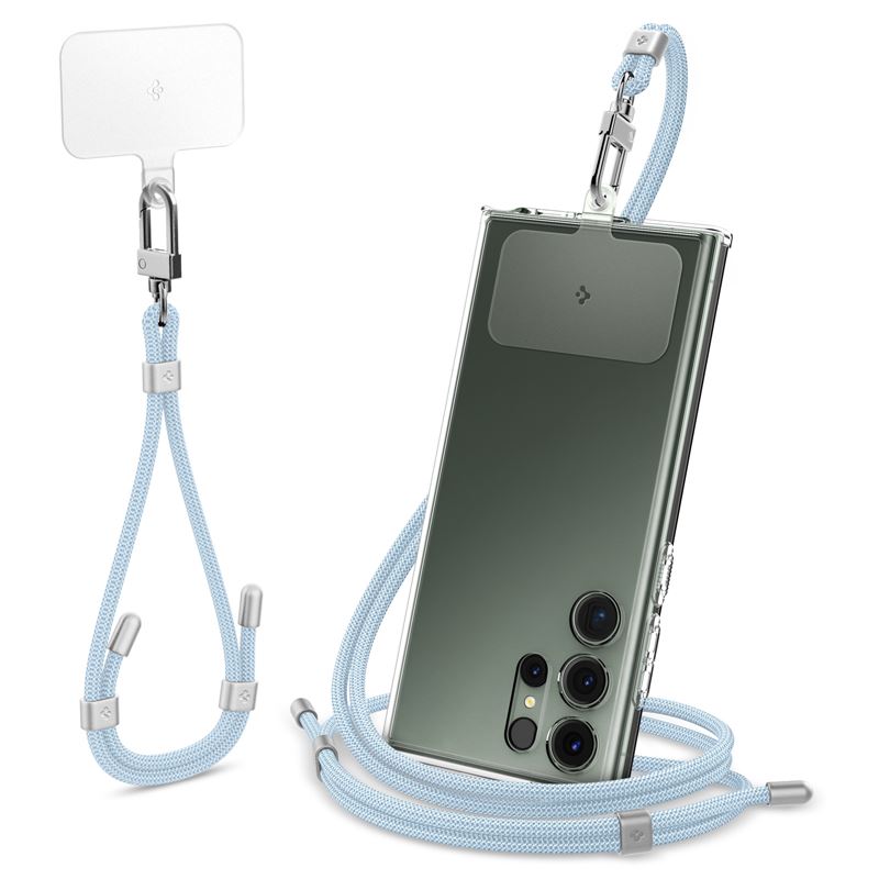 Set 2 curele Spigen, design crossbody/pentru incheietura, 790mm/220mm, albastru (Șnururi și Curele Telefon, AFA08364) by www.silkase.ro